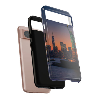 Statue of Liberty Sunset Phone Case – New York City Skyline Travel Aesthetic Tough Case