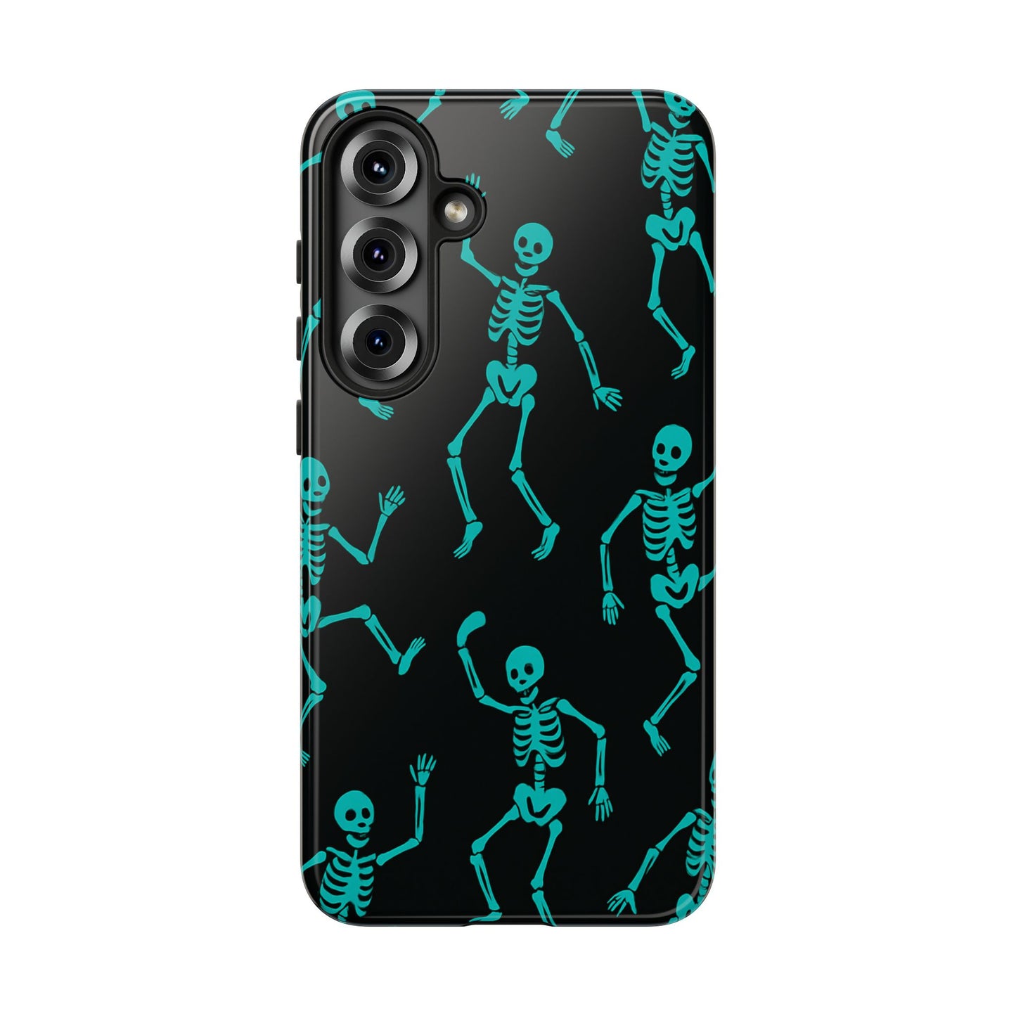Dancing Teal Skeletons Phone Case | Tough Protective Case for Iphone, Samsung Galaxy and Pixel