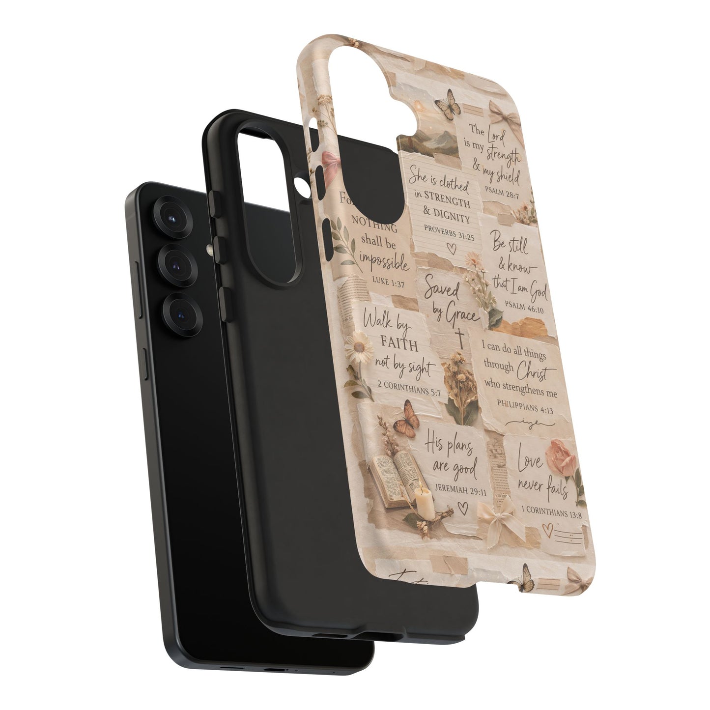 Christian Bible Verse Phone Case | Faith Scripture Aesthetic Floral Christian Case