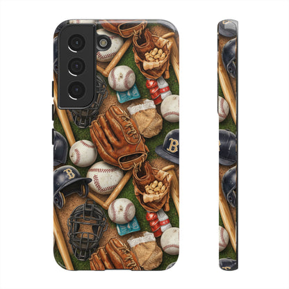 Baseball Gear Collage Phone Case – Vintage Baseball Equipment Sports Tough Case
