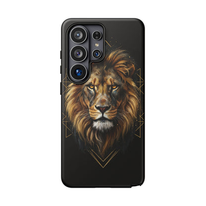 Majestic Lion Phone Case – Black Gold Luxury Lion Art Tough Protective Case