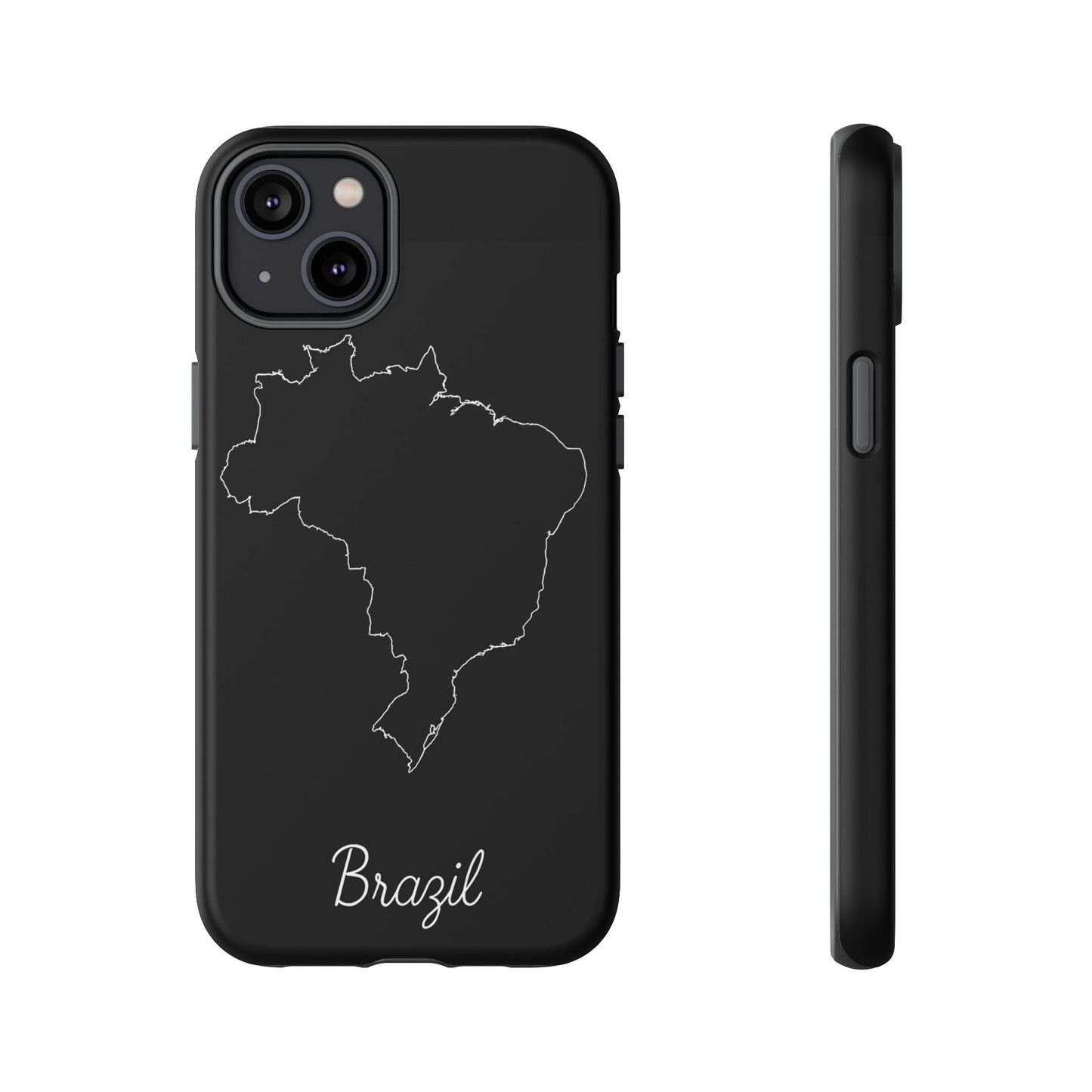Brazil Outline Phone Case – Minimal Country Map Tough Case (iPhone, Samsung, Pixel)