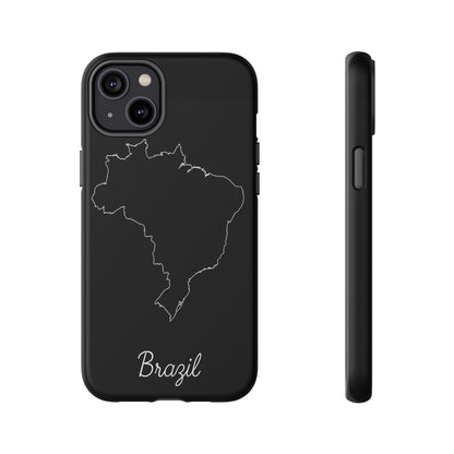 Brazil Outline Phone Case – Minimal Country Map Tough Case (iPhone, Samsung, Pixel)