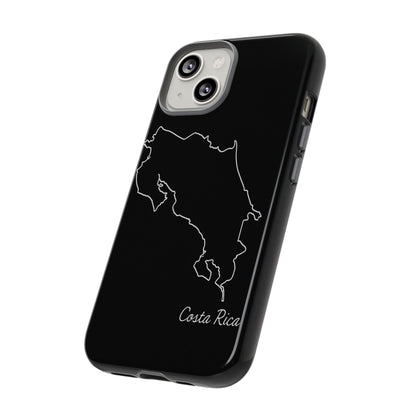 Costa Rica Outline Phone Case – Minimal Country Map Tough Case (iPhone, Samsung, Pixel)