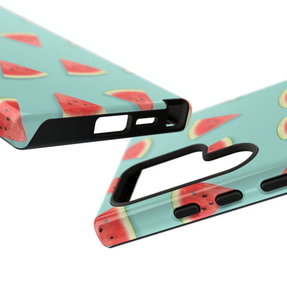 Watermelon Phone Case – Pastel Blue Summer Fruit Tough Case (iPhone, Samsung, Pixel)