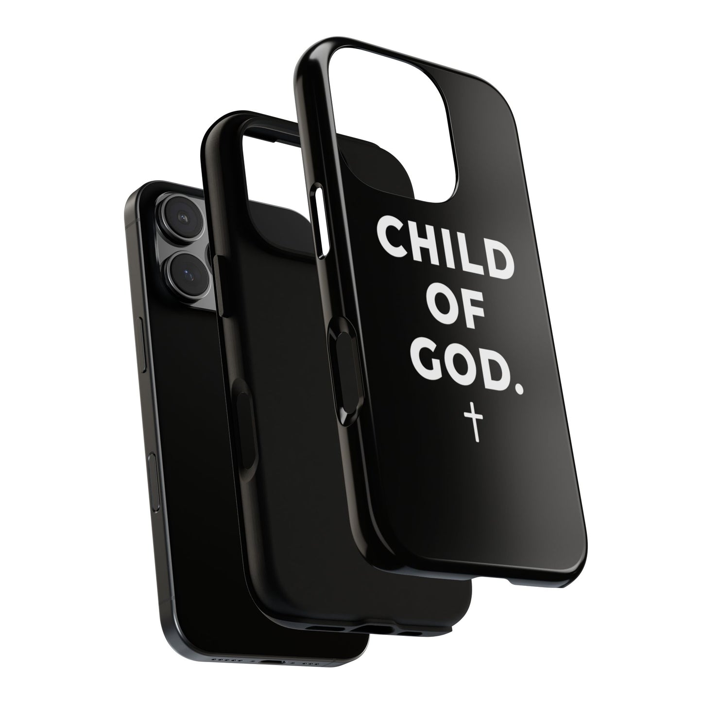 Child of God Phone Case Christian Black Aesthetic Cross Tough Cover