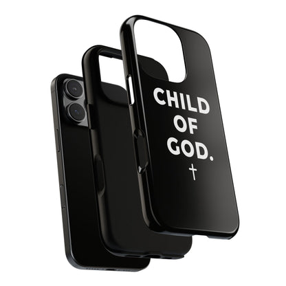 Child of God Phone Case Christian Black Aesthetic Cross Tough Cover