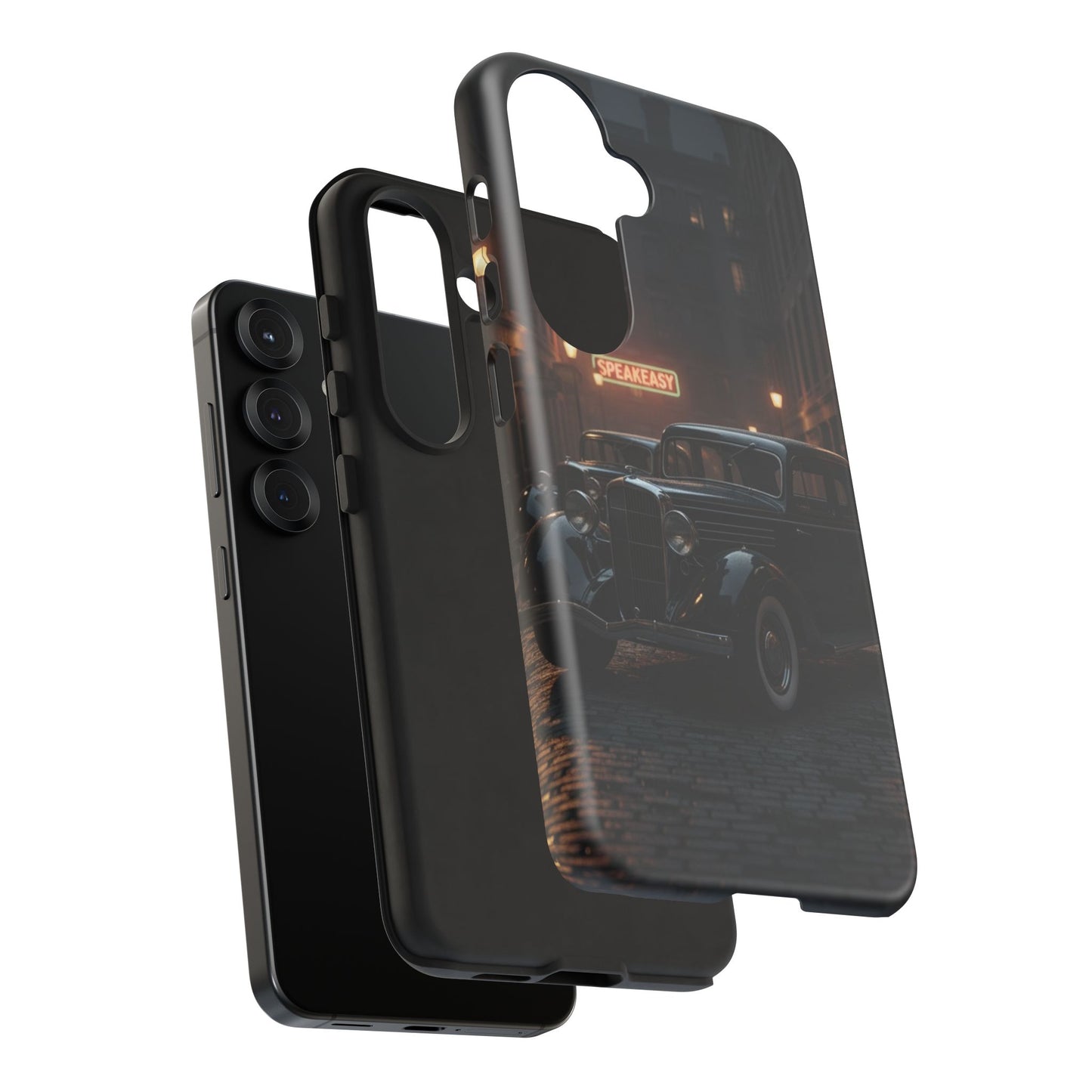 Vintage Classic Car Phone Case | Retro Noir Aesthetic | 1930s Street Scene Tough Case for iPhone & Samsung