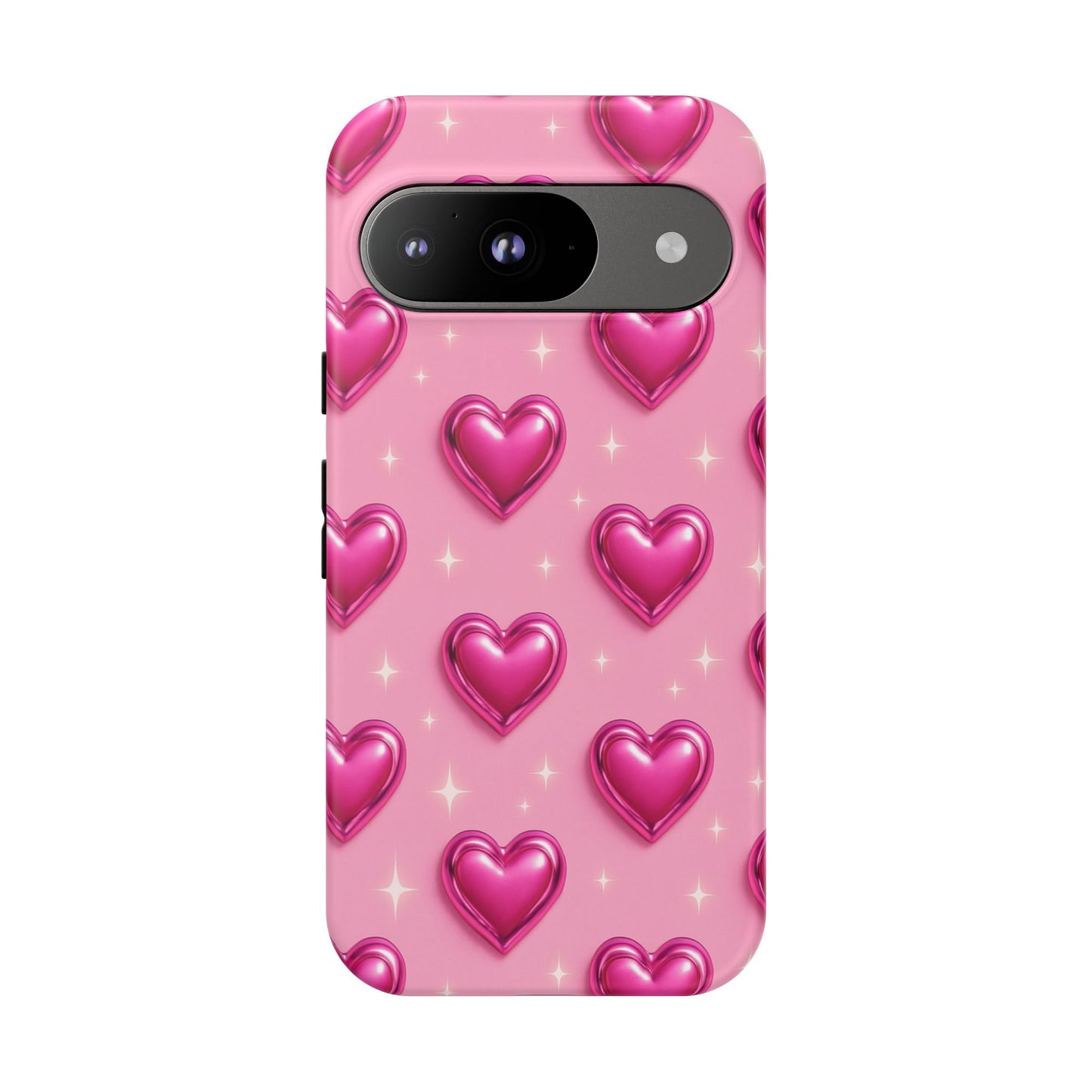 Pink Heart Pattern Phone Case | Tough Protective Case for Iphone, Samsung Galaxy and Pixel