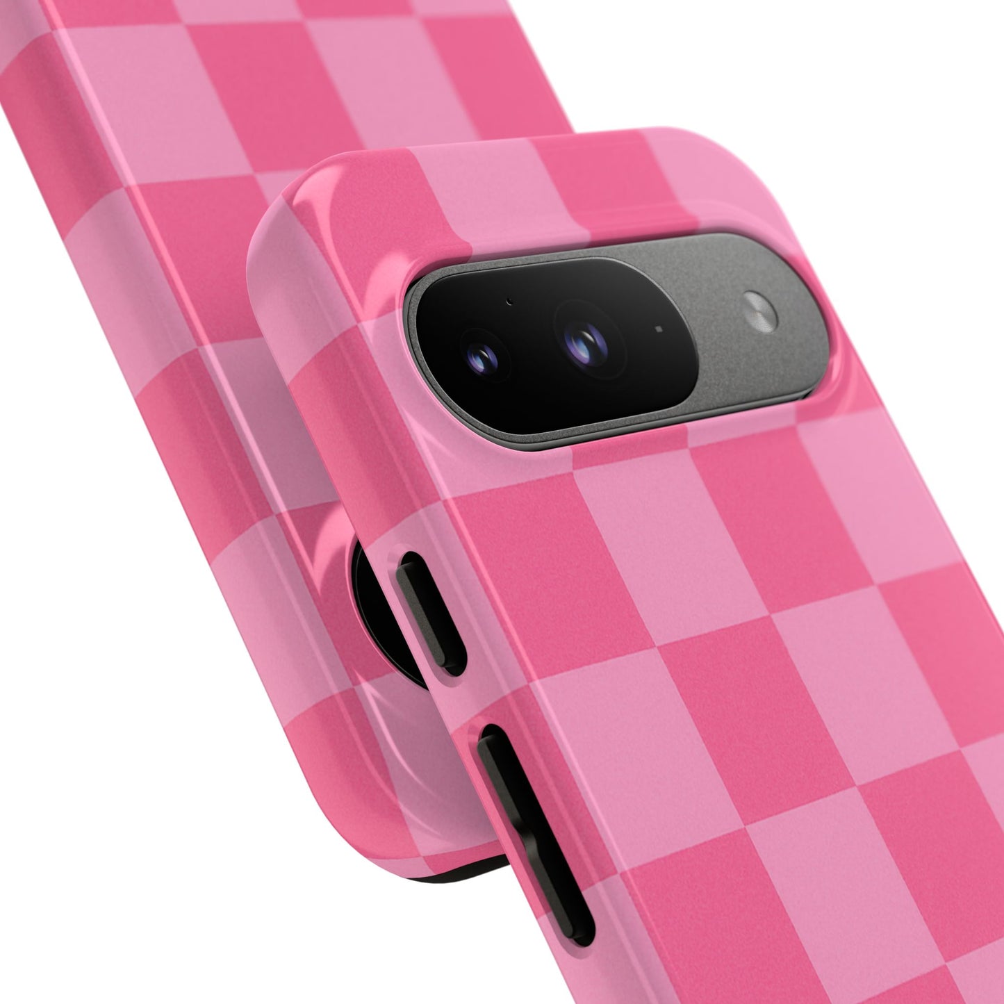 Pink Checkerboard Phone Case – Cute Aesthetic Tough Case for iPhone & Samsung