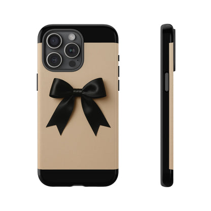 Black Bow Phone Case | Elegant Coquette Bow Design | Chic Neutral Tough Case for iPhone & Samsung