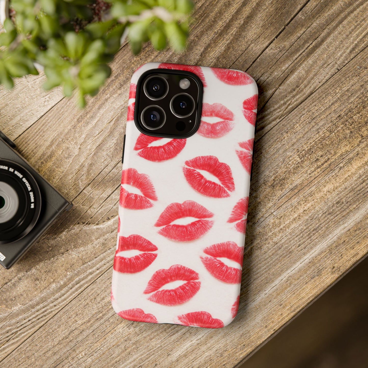 Red Lipstick Kiss Phone Case – Sexy Lip Print Pattern Tough Protective Cover