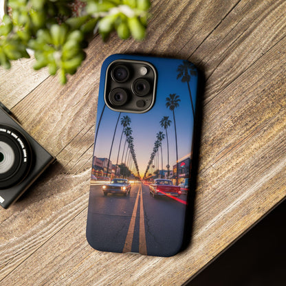LA Sunset Boulevard Phone Case | Palm Tree Sunset Aesthetic | City Night Tough Case