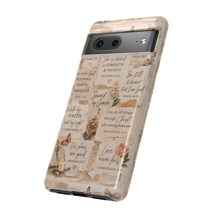 Christian Bible Verse Phone Case | Faith Scripture Aesthetic Floral Christian Case