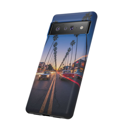LA Sunset Boulevard Phone Case | Palm Tree Sunset Aesthetic | City Night Tough Case