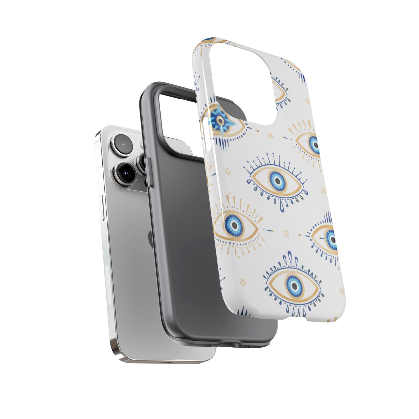 Blue Evil Eye Phone Case – Protective Slim Shockproof Cover for Iphone, Samsung Galaxy and Pixel
