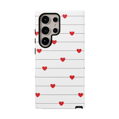 Red Heart Stripe iPhone Case | Tough Shockproof Love Aesthetic Cover