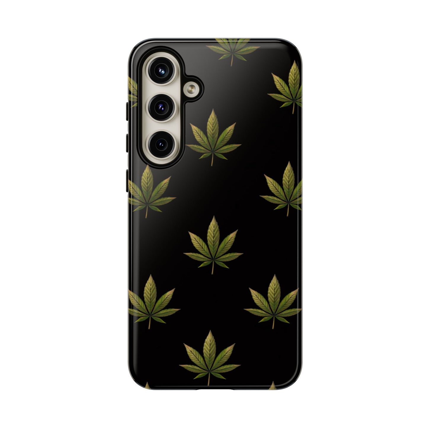 Cannabis Leaf Phone Case Green Weed Leaf Pattern Tough Protective Cover