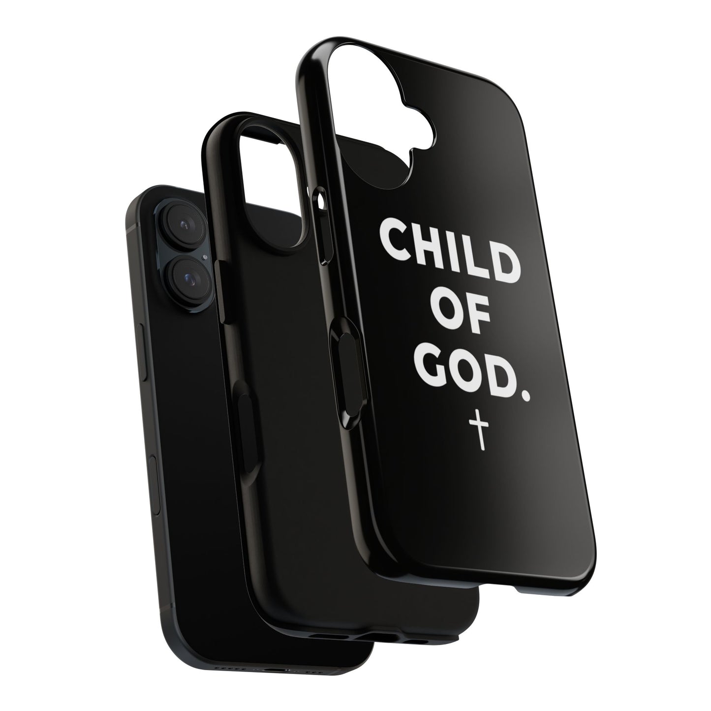 Child of God Phone Case Christian Black Aesthetic Cross Tough Cover