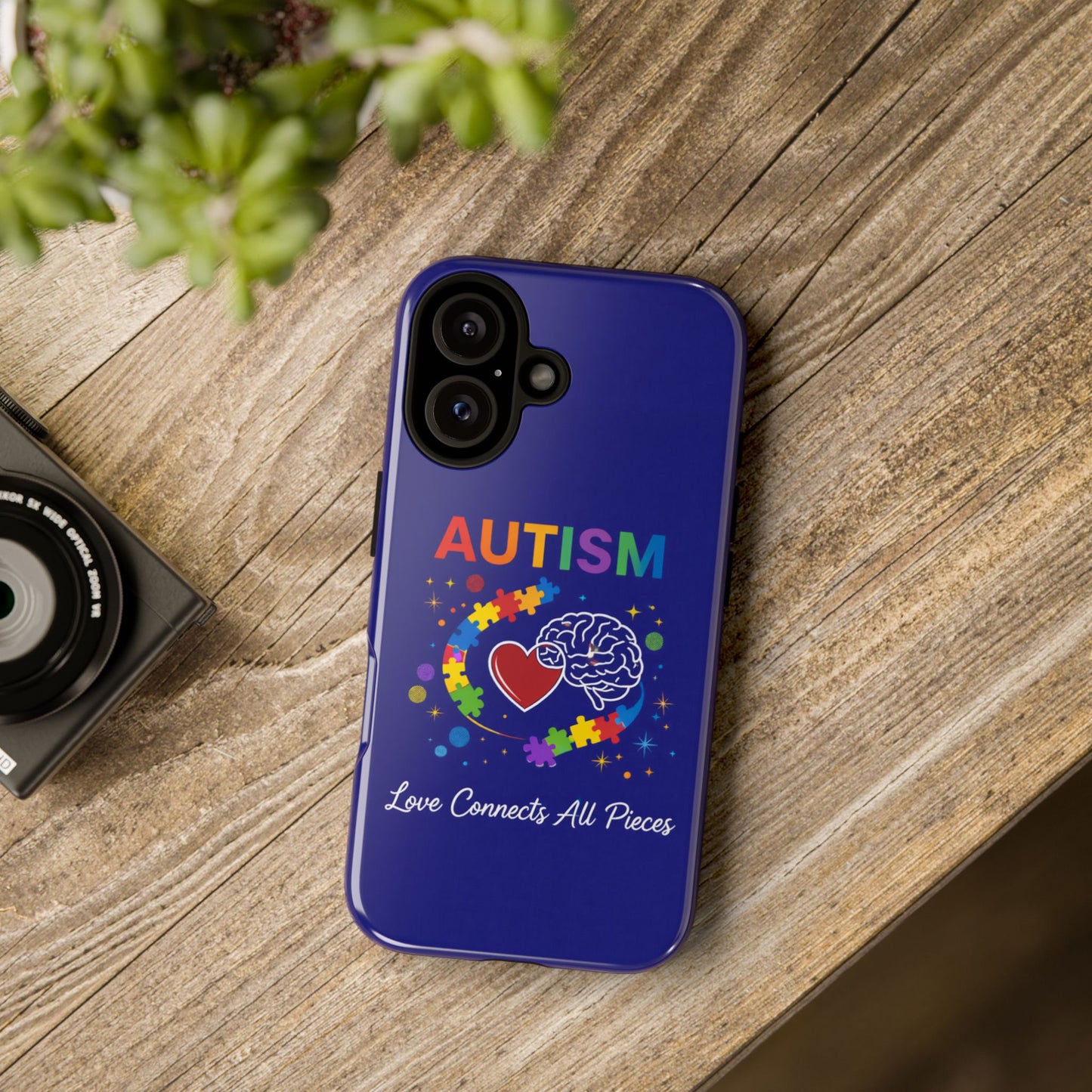 Autism Awareness Tough Case – "Love Connects All Pieces" Phone Case for Iphone, Samsung Galaxy and Pixel