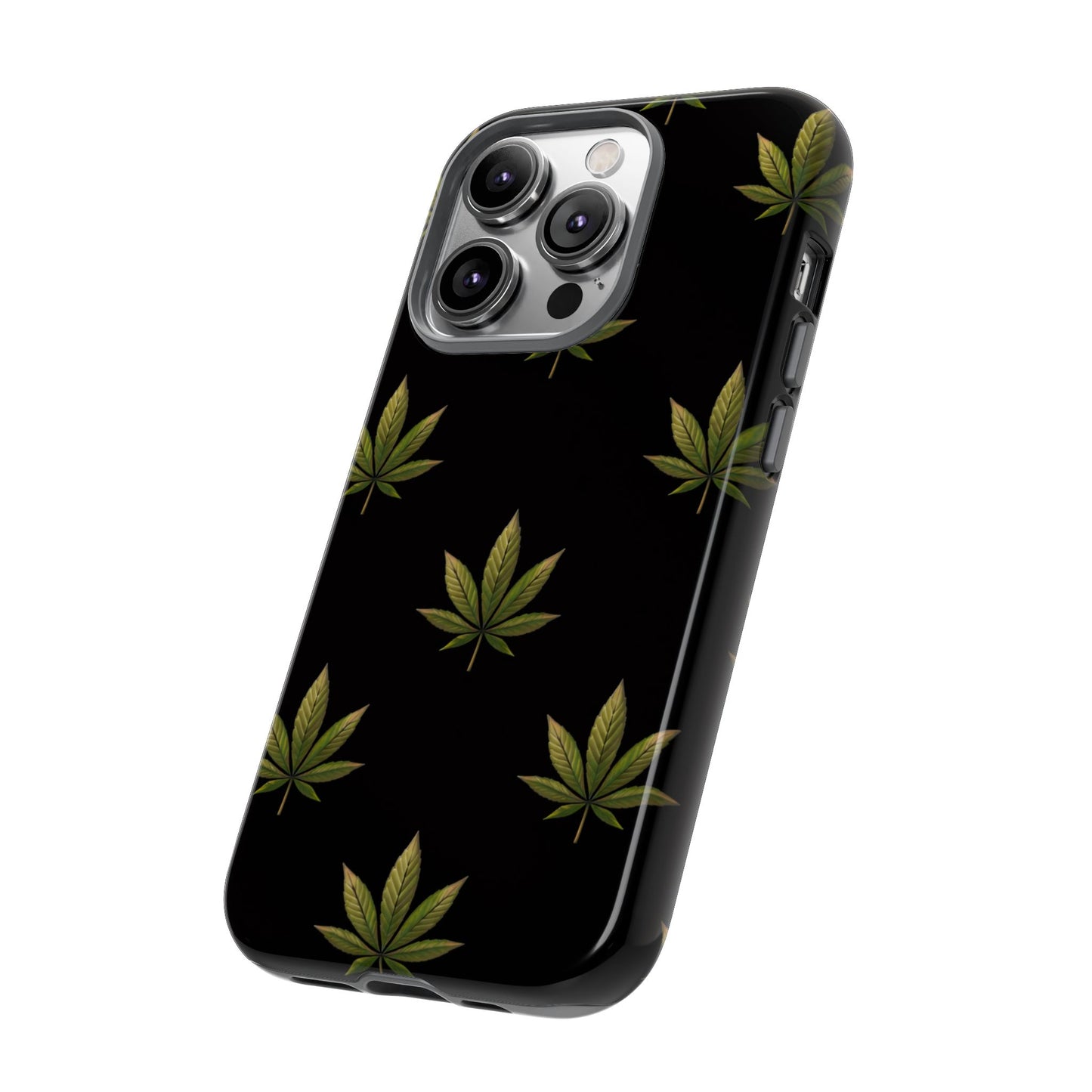 Cannabis Leaf Phone Case Green Weed Leaf Pattern Tough Protective Cover
