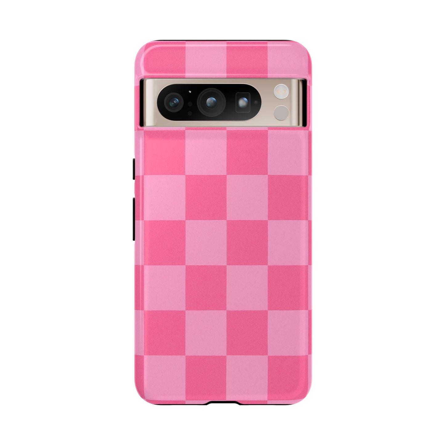 Pink Checkerboard Phone Case | Cute Aesthetic Checkered iPhone & Samsung Tough Case