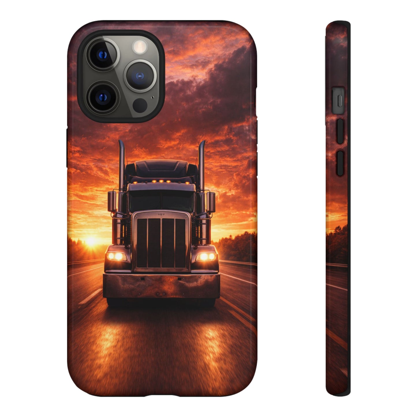 Big Rig Truck Phone Case Sunset Highway Semi Truck iPhone Samsung Cover