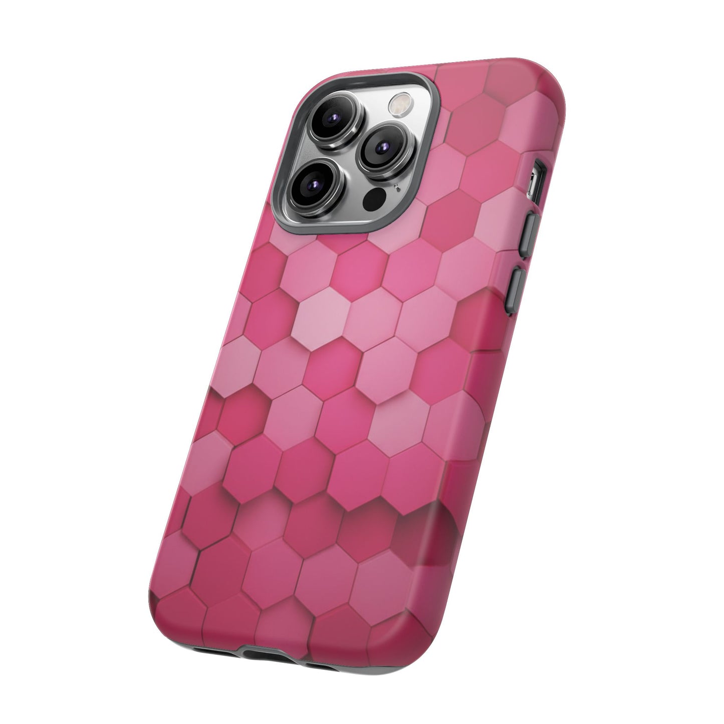 Hot Pink Hexagon Phone Case | Honeycomb Geometric Aesthetic | Cute Pink iPhone & Samsung Tough Protective Case