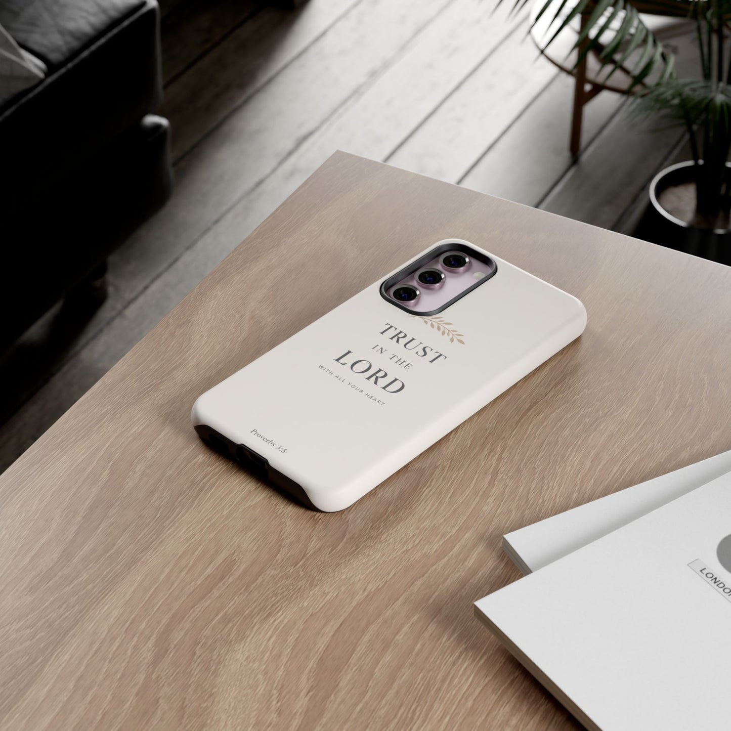 Proverbs 3:5 Christian Phone Case Trust in the Lord Minimalist Faith Cover