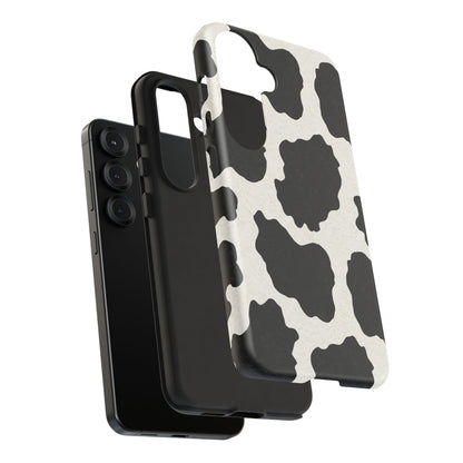 Black & White Cow Print Phone Case | Aesthetic Tough Protective Case