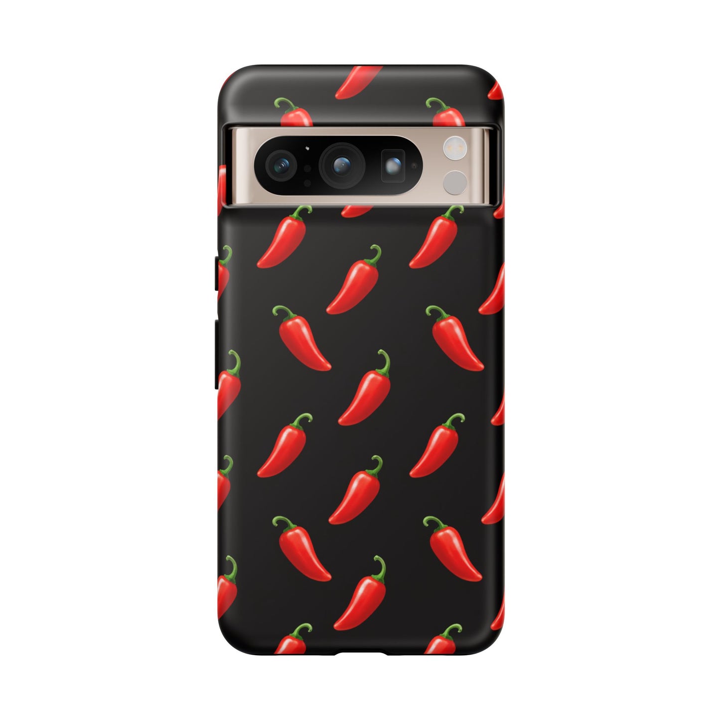 Spicy Chili Pepper Phone Case – Black Cute Hot Pepper Tough Cover for Iphone, Samsung Galaxy and Pixel