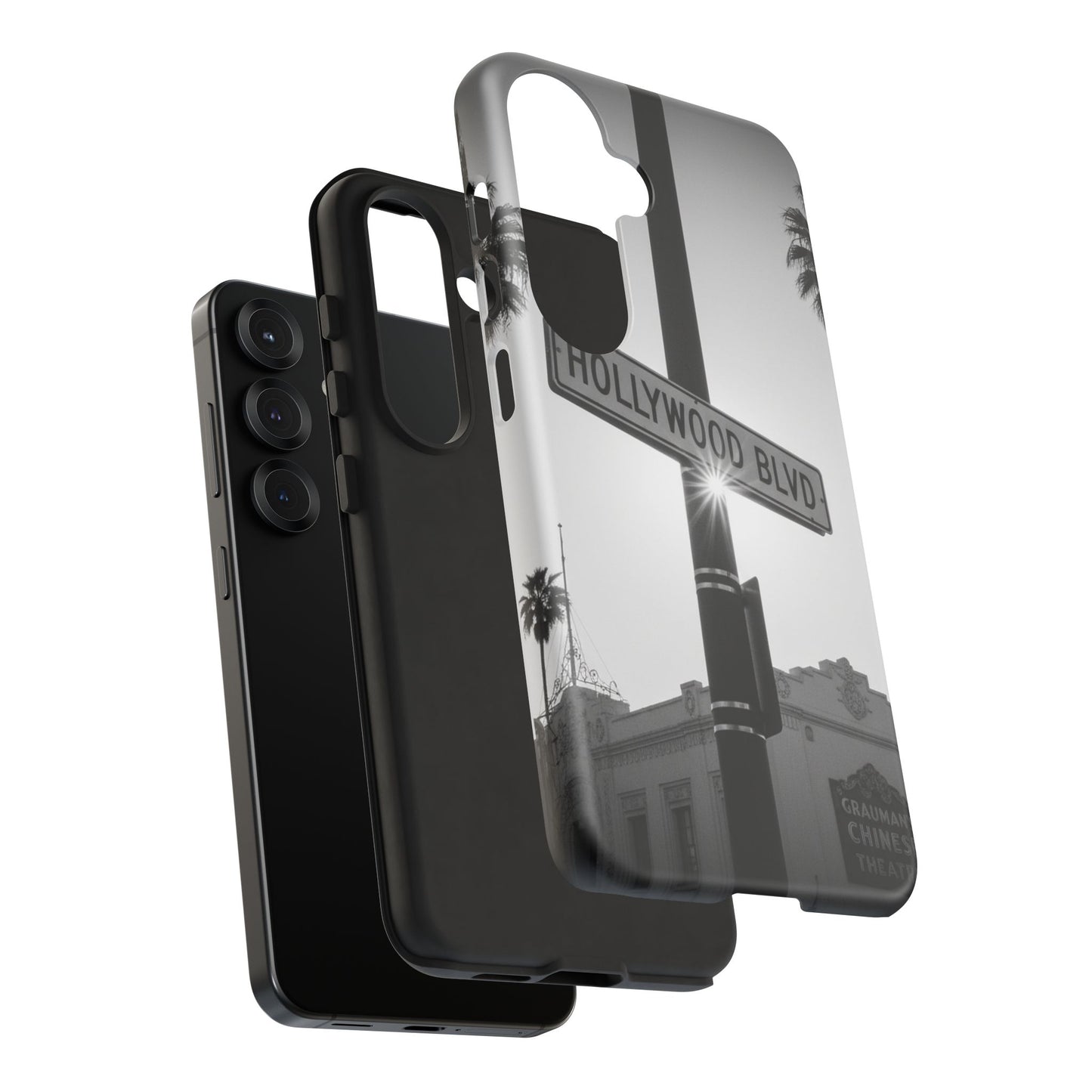 Hollywood Blvd Phone Case | Vintage Los Angeles Street Sign | Black & White LA Aesthetic