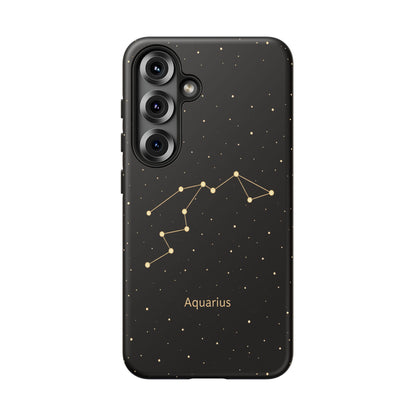 Aquarius Zodiac Constellation Phone Case – Luxe Gold Celestial Cover