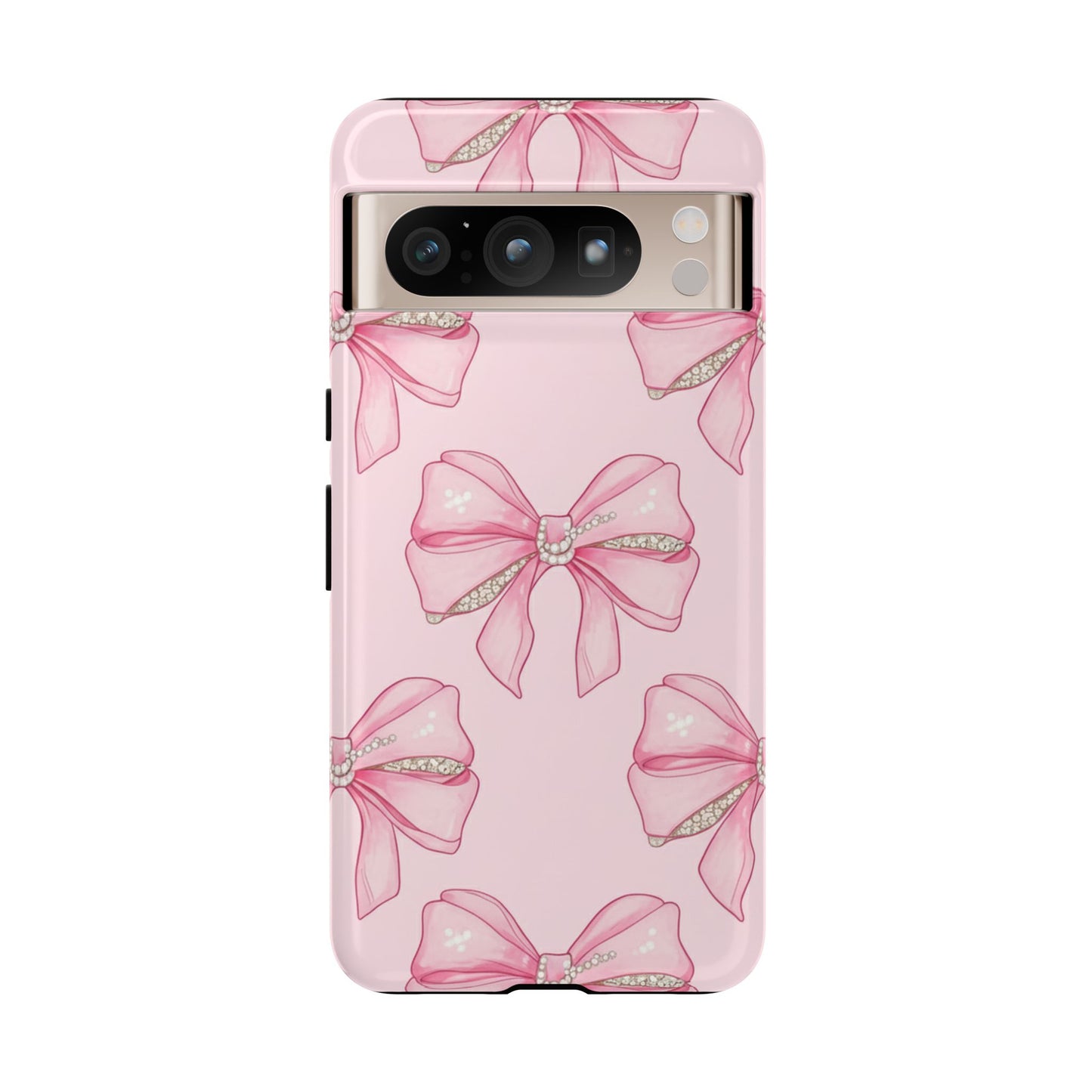 Pink Bow Pattern Phone Case | Coquette Aesthetic Tough Protective Case