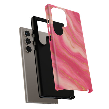 Pink Marble Phone Case | Rose Gold Swirl Aesthetic Tough Protective Case