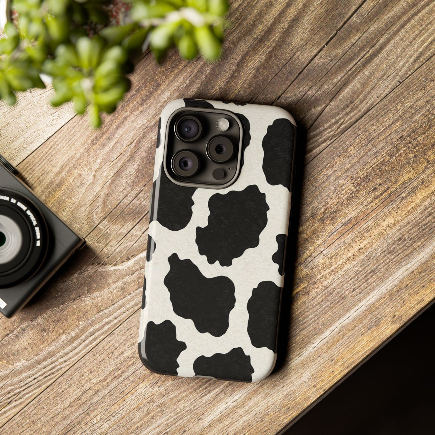 Black & White Cow Print Phone Case | Aesthetic Tough Protective Case