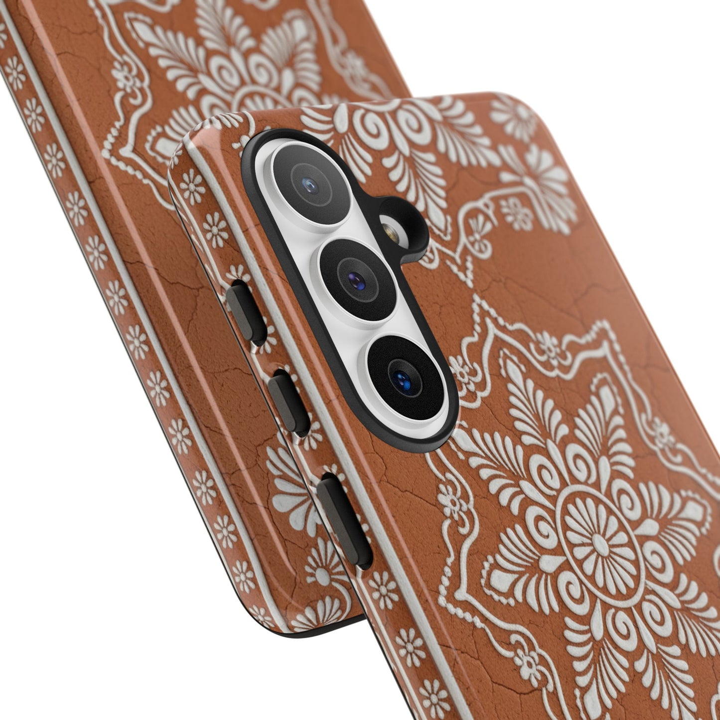 Talavera Terracotta Phone Case | Mexican Floral Pattern iPhone & Samsung Tough Case | Boho Clay Aesthetic Cover