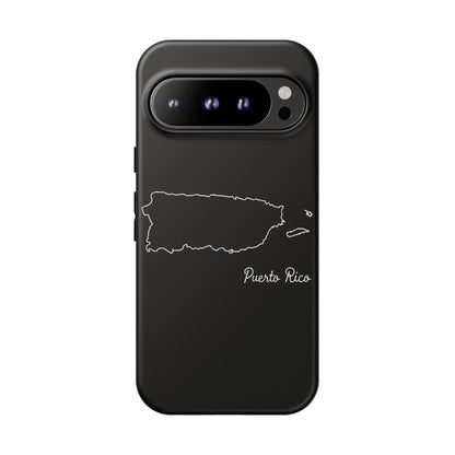Puerto Rico Outline Phone Case – Minimal Country Map Tough Case (iPhone, Samsung, Pixel)