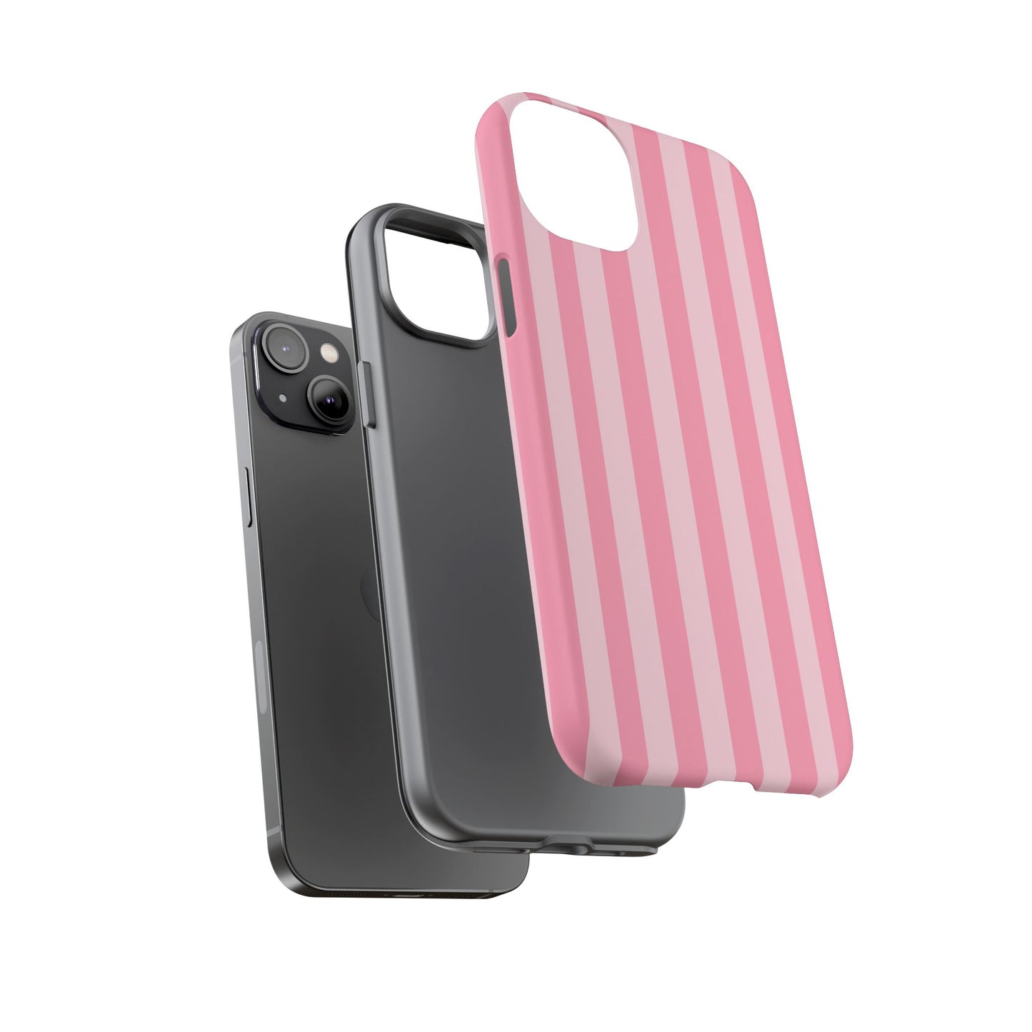 Pink Stripe Phone Case – Pastel Coquette Aesthetic Tough Protective Case