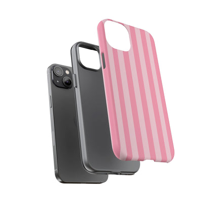 Pink Stripe Phone Case – Pastel Coquette Aesthetic Tough Protective Case