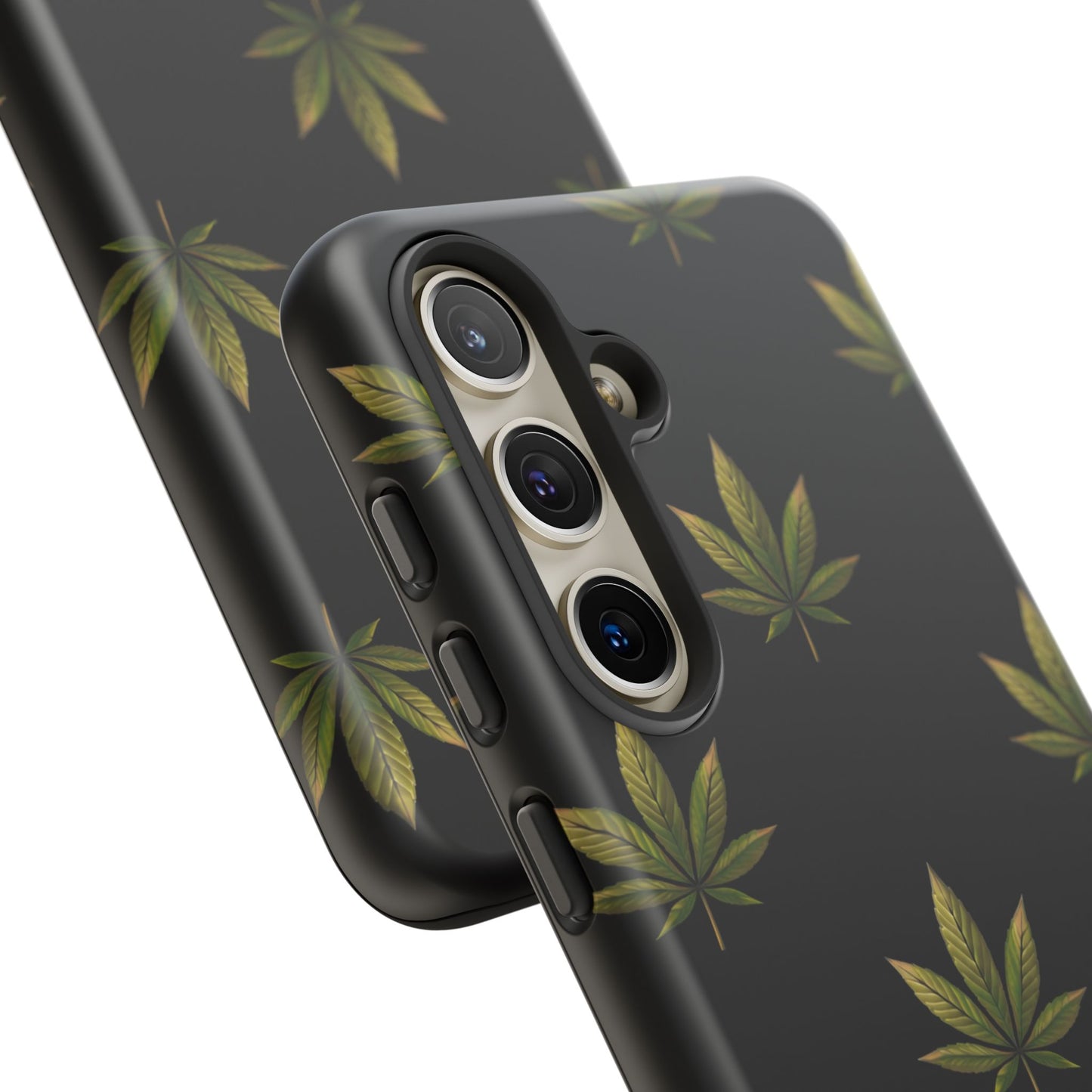 Cannabis Leaf Phone Case Green Weed Leaf Pattern Tough Protective Cover