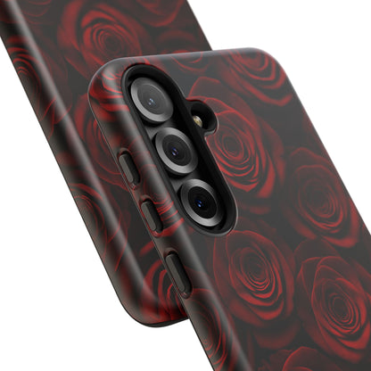 Dark Red Rose Phone Case – Gothic Floral Tough Case (iPhone, Samsung, Pixel)