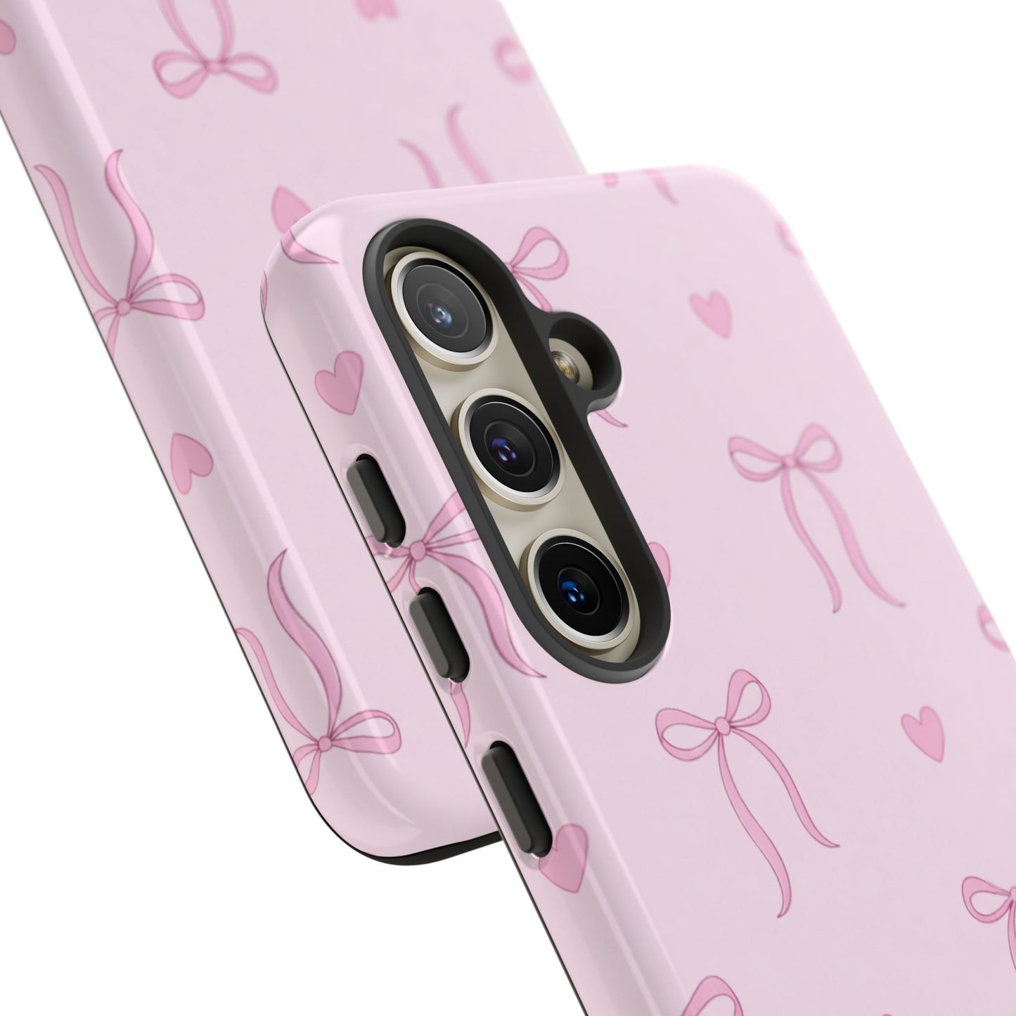 Pink Bow Heart Aesthetic Phone Case – Coquette Cute Tough Cover