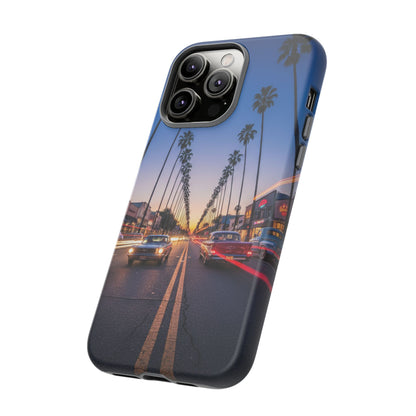 LA Sunset Boulevard Phone Case | Palm Tree Sunset Aesthetic | City Night Tough Case