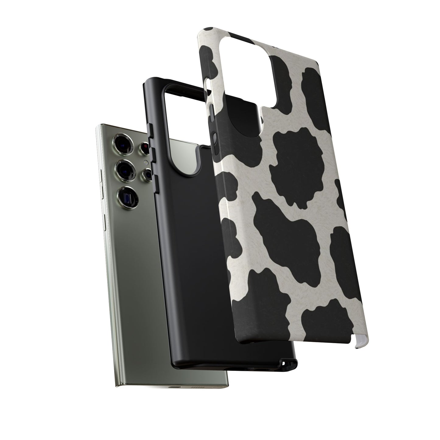 Black & White Cow Print Phone Case | Aesthetic Tough Protective Case
