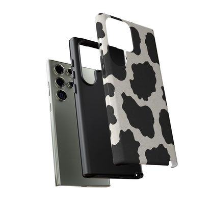Black & White Cow Print Phone Case | Aesthetic Tough Protective Case
