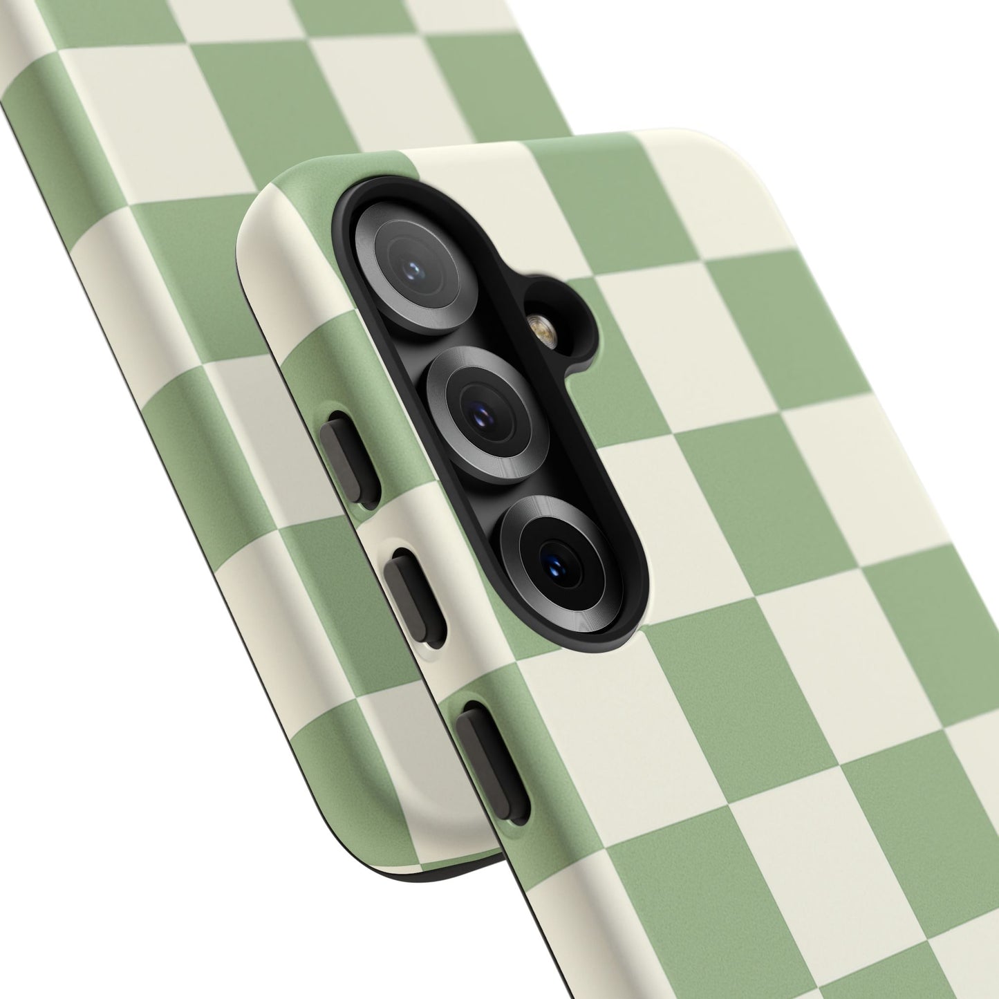 Sage Green Checkerboard Phone Case | Minimal Aesthetic Checkered iPhone & Samsung Tough Case