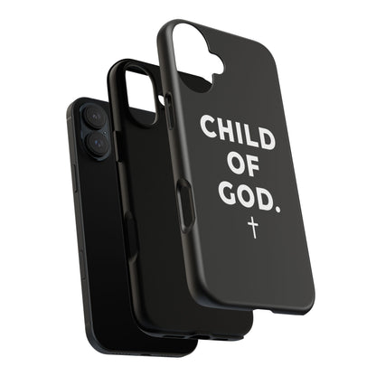Child of God Phone Case Christian Black Aesthetic Cross Tough Cover