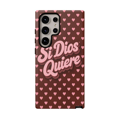 Si Dios Quiere Phone Case Latina Aesthetic Pink Hearts iPhone Samsung