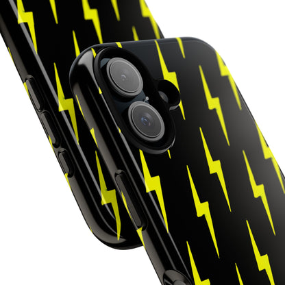 Yellow Lightning Bolt Tough Phone Case | Bold Electric Pattern Case for Iphone, Samsung Galaxy and Pixel